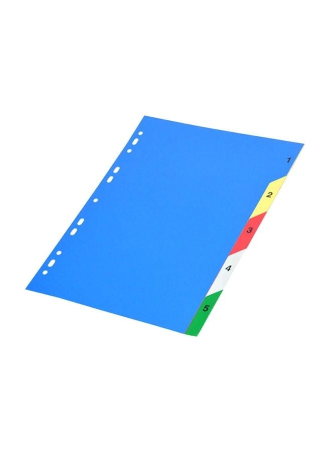 FIS A4 PP Index Divider, 1-5 Color Tabs, Blue, Pack of 50 Pieces - Image 2