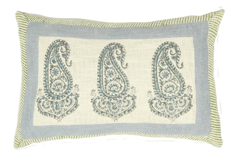 IMPEXART PVT LTD 16 X 24 Inches Cotton Traditional Paisley Jaipuri Handblock Printed Pack of 1 Super Soft Rectangle Cushion Cover for Decor Couch Sofa Bedroom Living Room Farmhouse - Image 2