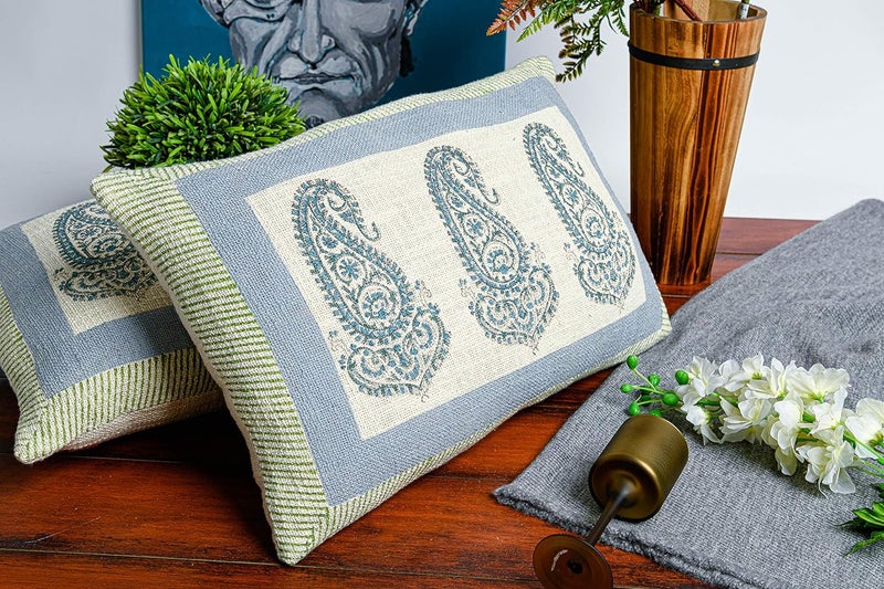 IMPEXART PVT LTD 16 X 24 Inches Cotton Traditional Paisley Jaipuri Handblock Printed Pack of 1 Super Soft Rectangle Cushion Cover for Decor Couch Sofa Bedroom Living Room Farmhouse - Image 5