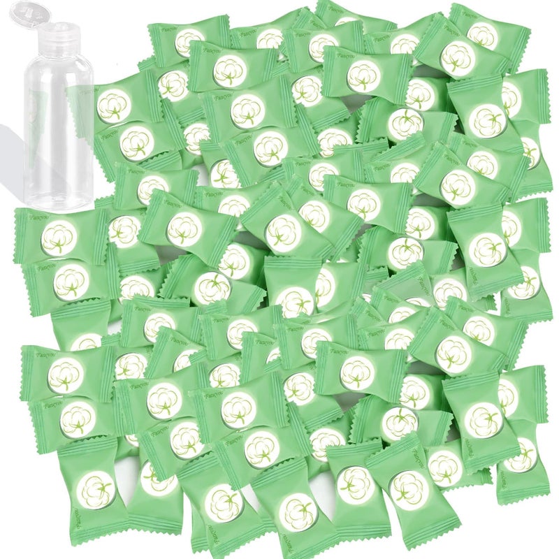 FANCYOU Compressed Towel Tablets 9X75 300 Pcs Individually Wrapped Mini Disposable Coin Towel Travel Size Wipe Towelettes