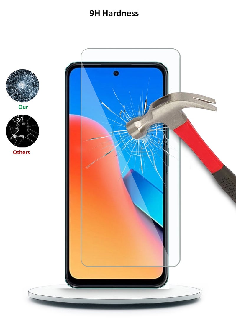 دبليو تيك واقي شاشة من الزجاج المقوى بحواف منحنية من سلسلة بريميوم 9H 2.5D لهاتف Xiaomi Redmi 12 4G 2023 شفاف - Image 3
