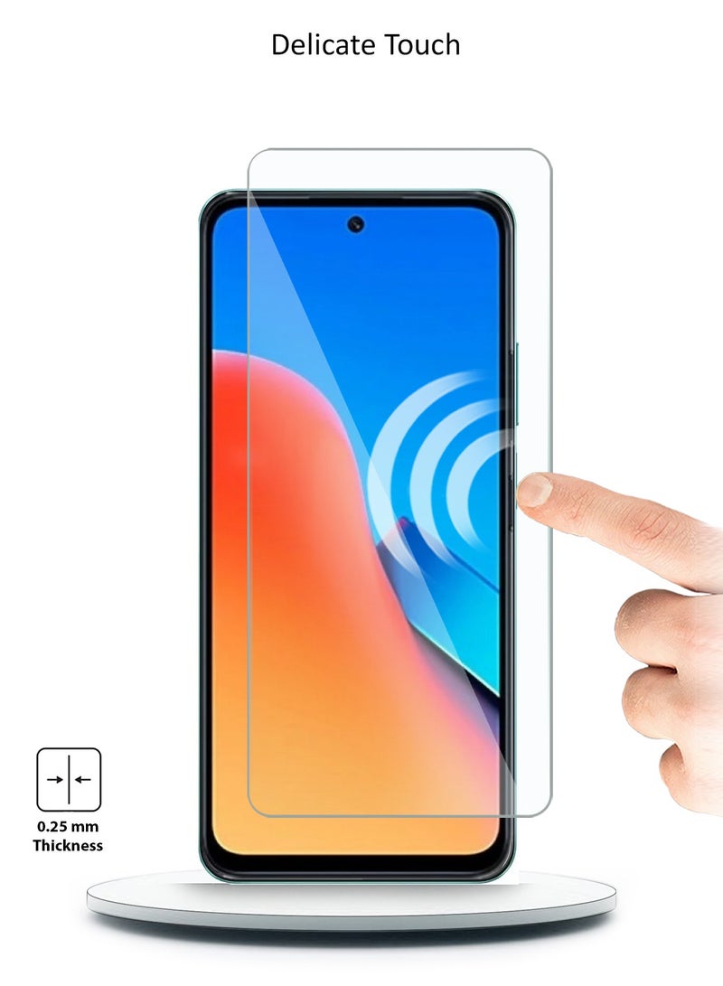 دبليو تيك واقي شاشة من الزجاج المقوى بحواف منحنية من سلسلة بريميوم 9H 2.5D لهاتف Xiaomi Redmi 12 4G 2023 شفاف - Image 5