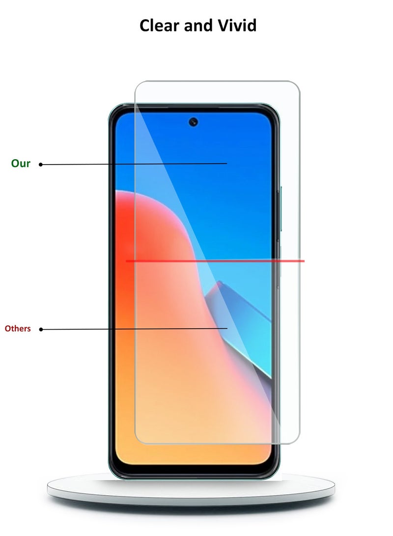 دبليو تيك واقي شاشة من الزجاج المقوى بحواف منحنية من سلسلة بريميوم 9H 2.5D لهاتف Xiaomi Redmi 12 4G 2023 شفاف - Image 4