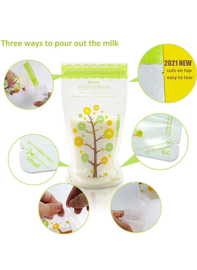 Bimirth 112 Piece Baby Self-standing Bottom Design Breast Milk Storage Bags With Double Zipper, 250 ml  - Image 3