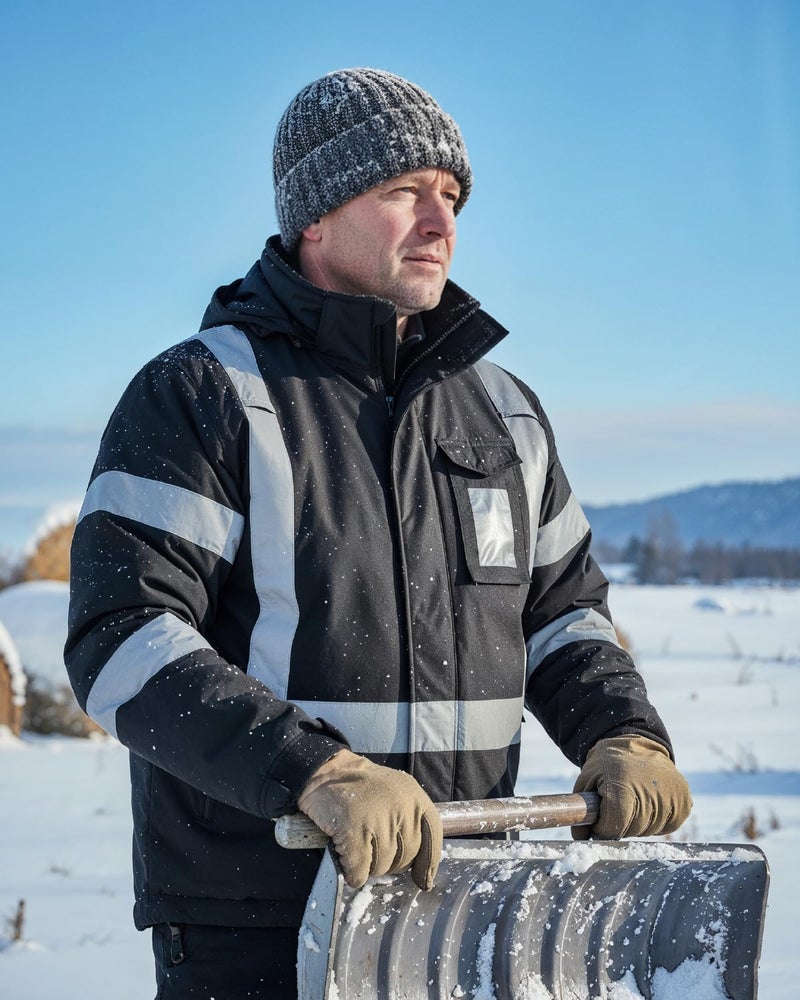 toolant Reflective Waterproof Safety Jacket for Men - High Visibility, Insulated, Comfortable, Multiple Pockets - Designed for Work, Construction, and Outdoor, Black, XL - Image 2