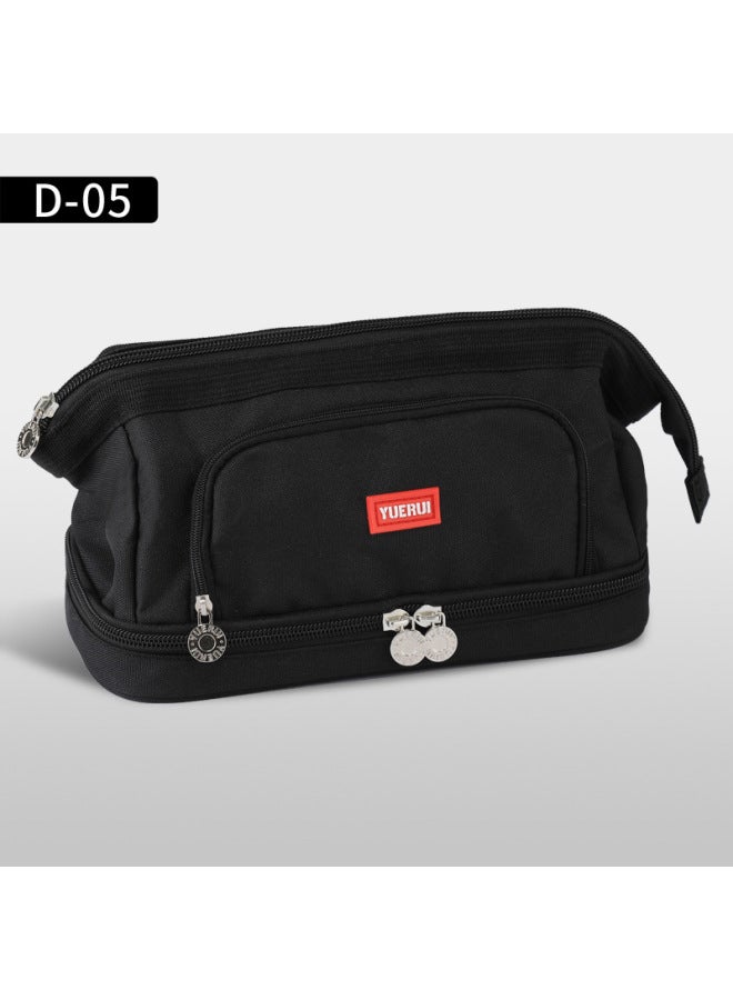 YUERUI Korean Style Boat-shaped Large Capacity Pencil Bag Simple Multi-layer Student Storage Stationery Bag Creative Multi-functional Canvas Stationery Box - Image 1