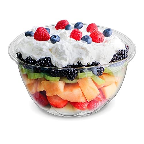 MT Products Plastic Fruit Bowl 16 oz. - Disposable Salad Bowl with Lids (Pack of 30) - Made in the USA - Image 4