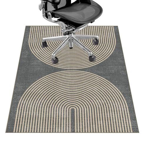 Lreedy Office Chair Mat for Hardwood FloorTile Floor36X 48 Heavy Duty Desk Chair Mat for Hard FloorsUnder Desk Rug for Rolling Computer ChairAnti SlipLow Pile Carpet FloorGeo Grey - Image 1