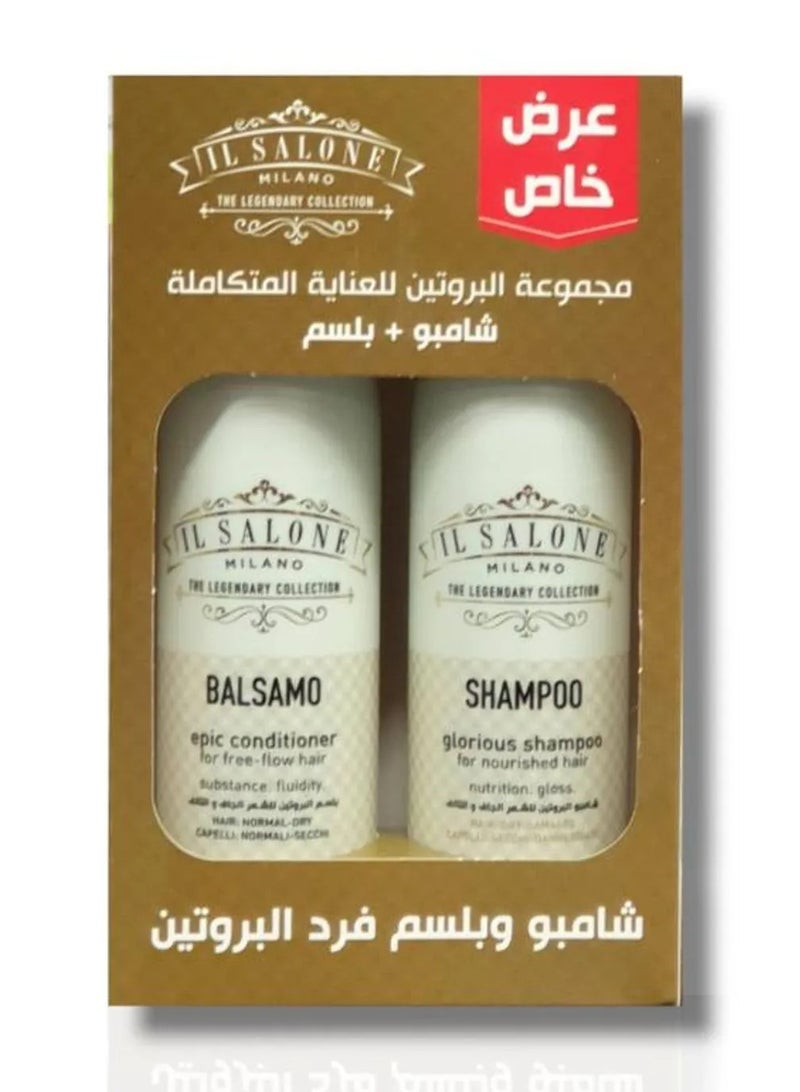 إل صالون مجموعة شامبو وبلسم فرد البروتين من إل صالون ميلانو 500مل - Image 1