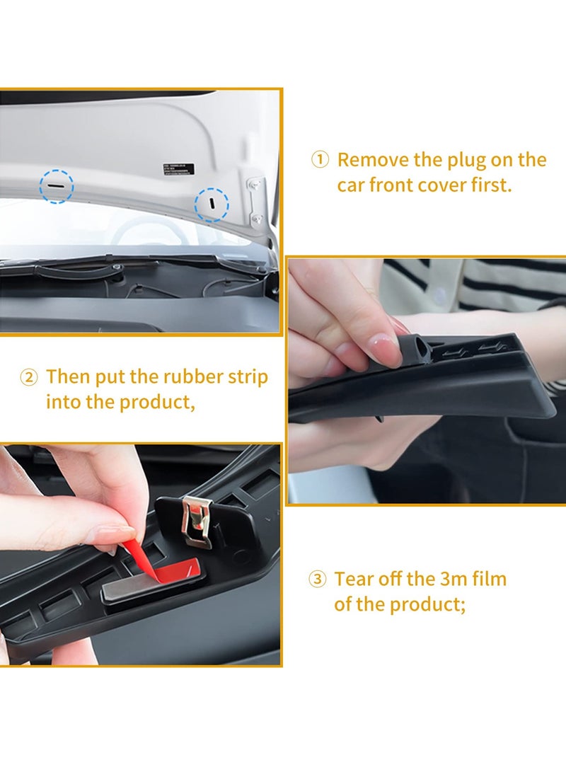 SYOSI Front Hood Weather Strip for Tesla Model 3, Rubber Seal Protector Guard Strip for Tesla Model 3 Front Hood Dust Proof Seal Strip, for Tesla Model 3 Accessories - Image 5