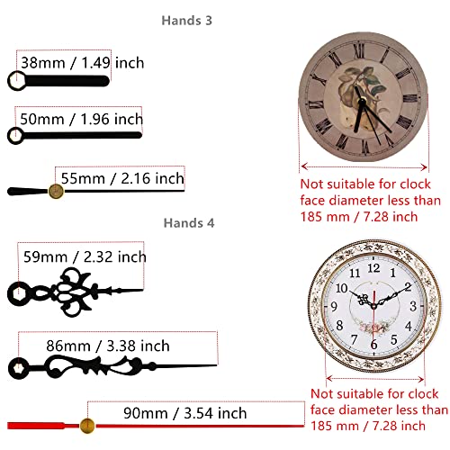 TIKROUND Youngtown 12888 Movement for Clock Repair Replacement 13.5mm (17/32 inch) Shaft Length 5.5mm (7/32 inch) Thread Length.(Black Shaft) - Image 4
