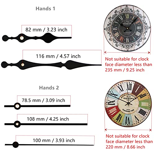 TIKROUND Youngtown 12888 Movement for Clock Repair Replacement 13.5mm (17/32 inch) Shaft Length 5.5mm (7/32 inch) Thread Length.(Black Shaft) - Image 3