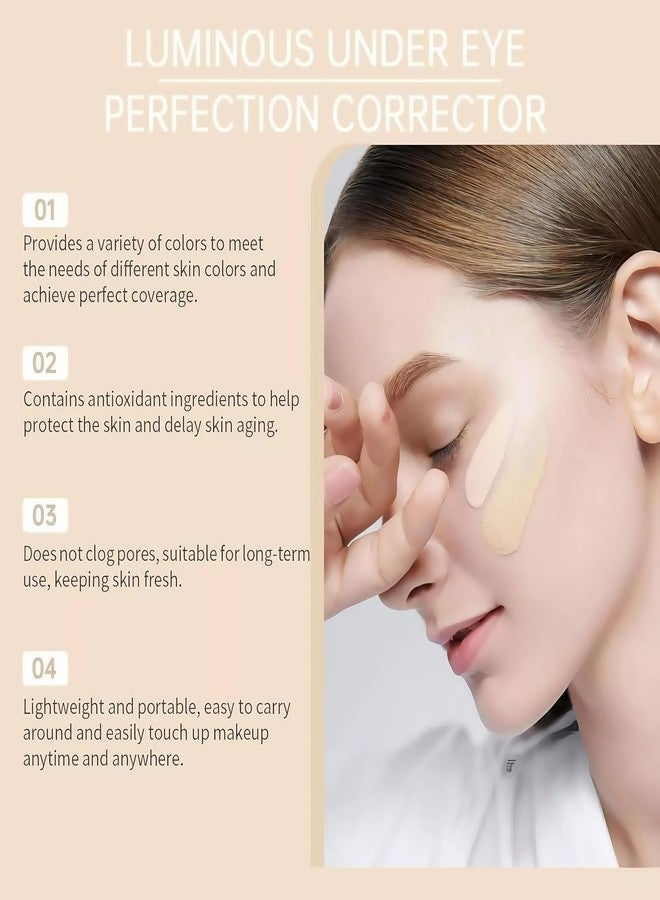 Talzpro Colored Clay CC Undereye Corrector, Under Eye Concealer with Brush, Dark Circle Defense, Under Eye Color Corrector for Dark Circles (Medium-Tan Peach, with brush) - Image 2