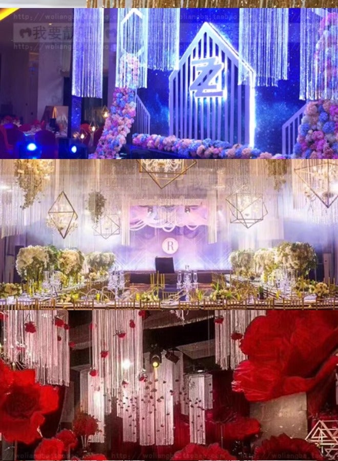 إيهوم ستارة باب خيط خيط الشريط الفضي المسطح النادر خيط الشريط الفضي المسطح النادر، لوحة نافذة مقسم غرفة مقسم الغرفة شرابة شريطية لطيفة لأجزاء مطعم بيت القهوة في حفل الزفاف، ذهبي （1 قطعة） - Image 5