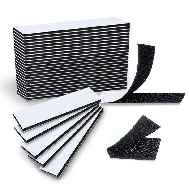 VANITYA 20pcs Hook and Loop Strips | Heavy Duty Self-Adhesive Velcro Tape 1x4 Inch, Double Sided Hook & Loop Tape for Crafting & Hanging, Strong Sticky Back Fastener for Home and Office Use - Image 1