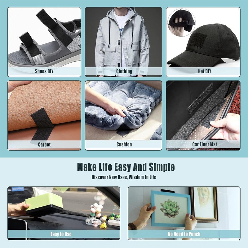 VANITYA 20pcs Hook and Loop Strips | Heavy Duty Self-Adhesive Velcro Tape 1x4 Inch, Double Sided Hook & Loop Tape for Crafting & Hanging, Strong Sticky Back Fastener for Home and Office Use - Image 3