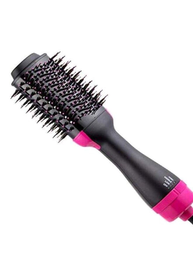 PROMASS 2-In-1 Electric Multi-Function Air Dryer Volumizer Rotating Hot Hair Brush Black/Pink - Image 2