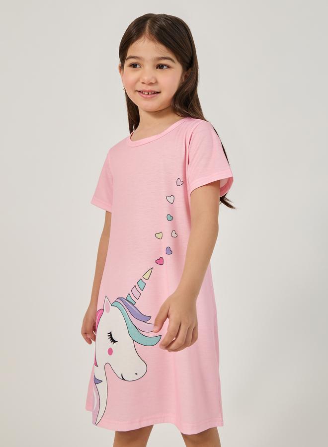 Styli Unicorn Printed Sleep Dress - Image 2