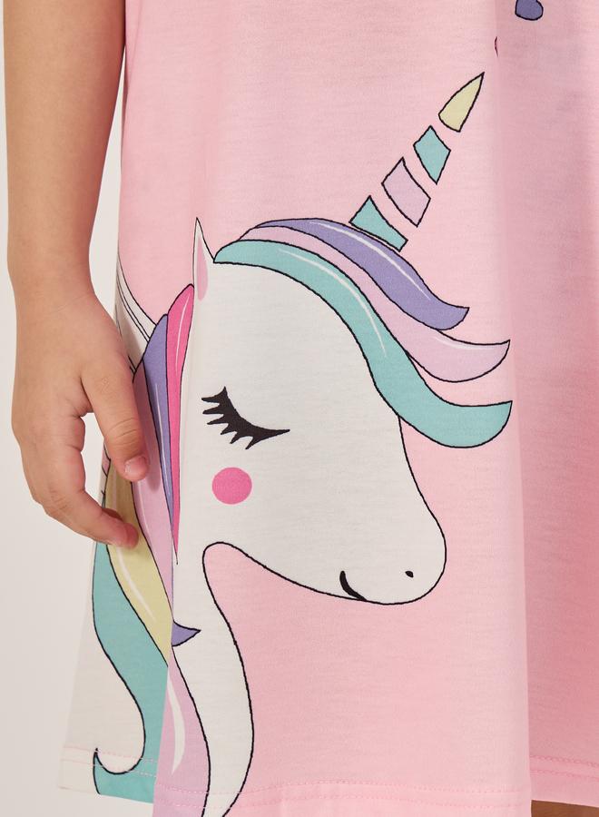 Styli Unicorn Printed Sleep Dress - Image 3