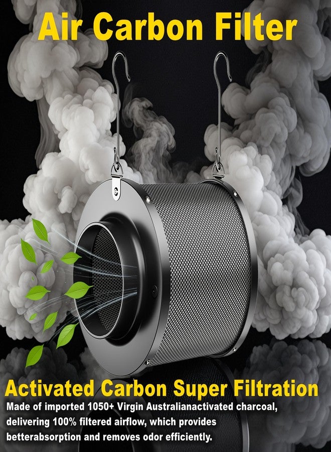 MELONFARM Air Filtration Kit, 4" 190 CFM Inline Duct Fan with Speed Controller, 12" High Carbon Filter, 16.4 Ft Ducting & Rubber Coupler, Air Cooling and Filtration Kit for Grow Tent, Hydroponics - Image 3