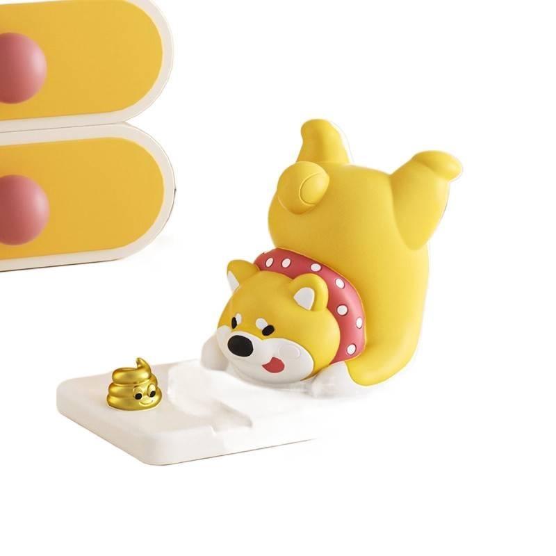 Phone Holder Cute Dog Desk Decoration for Universal Fit Black with Easy Storage - Image 2