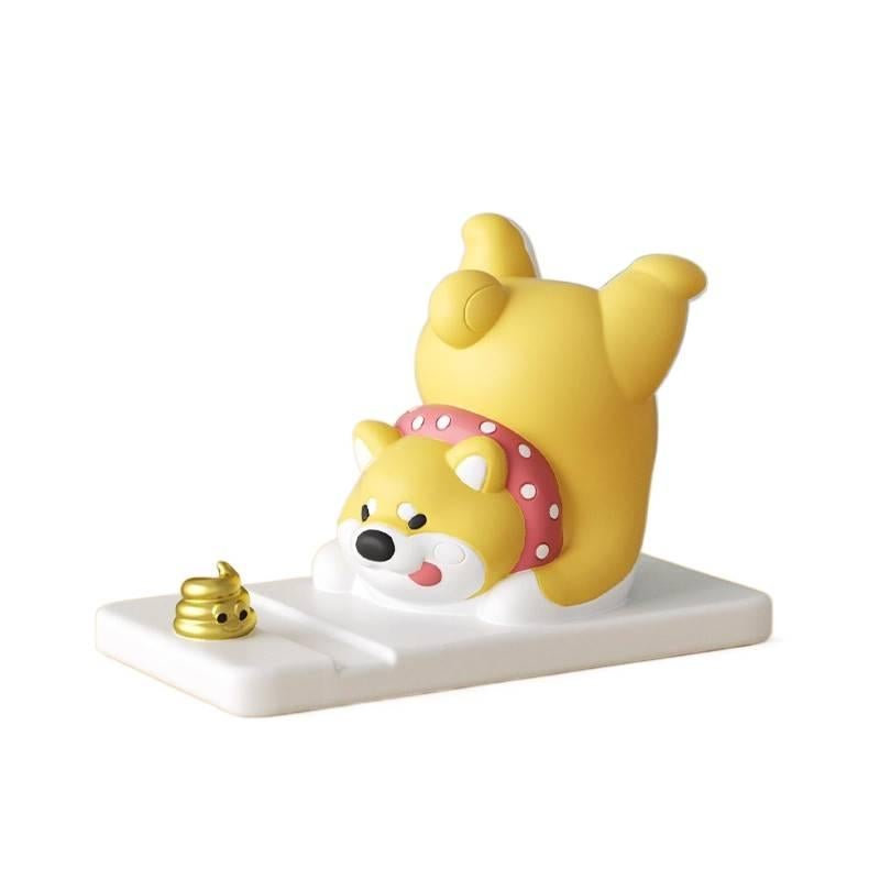 Phone Holder Cute Dog Desk Decoration for Universal Fit Black with Easy Storage - Image 4