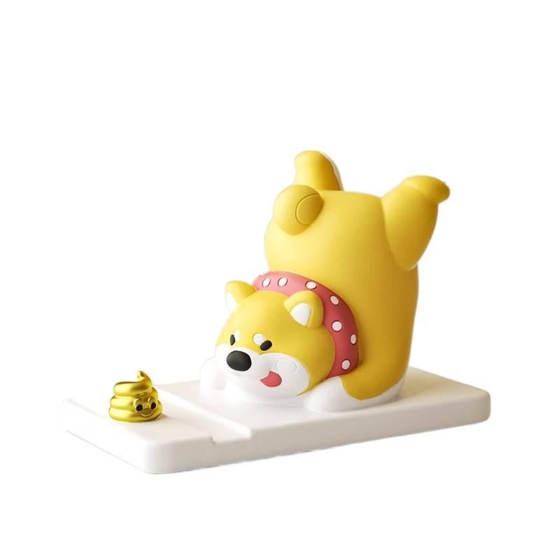 Phone Holder Cute Dog Desk Decoration for Universal Fit Black with Easy Storage - Image 5