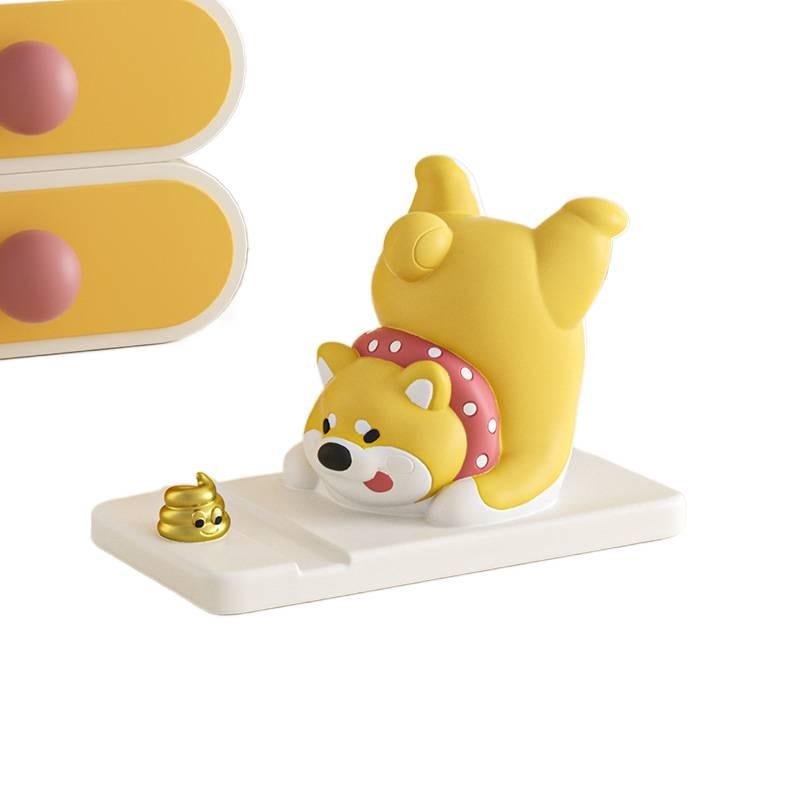 Phone Holder Cute Dog Desk Decoration for Universal Fit Black with Easy Storage - Image 1
