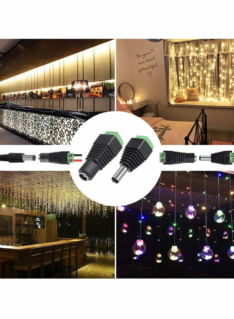 KASTWAVE قابس محول 5.5 × 2.1 مم، موصل تيار مستمر ذكر إلى ذكر، موصل تيار مستمر أنثى إلى أنثى + موصل طاقة برميل 12 فولت ذكر وأنثى تيار مستمر 20 قطعة - Image 5