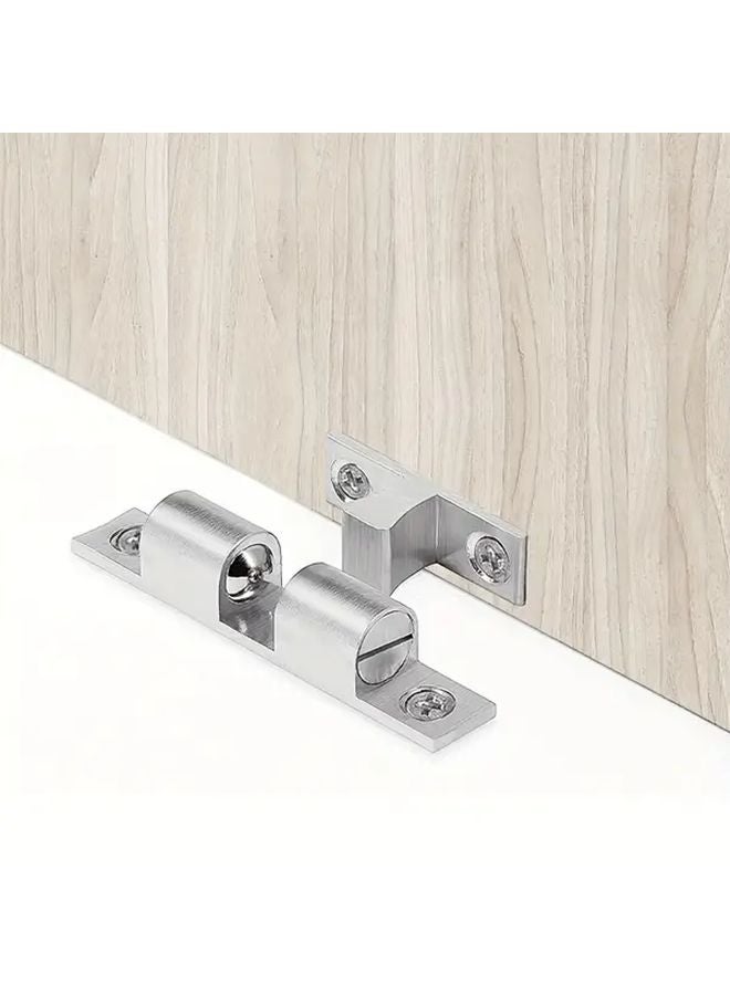 10pcs Silvery Cabinet Door Catch Double Ball Tension Roller Lock Wardrobe Furniture - Image 2