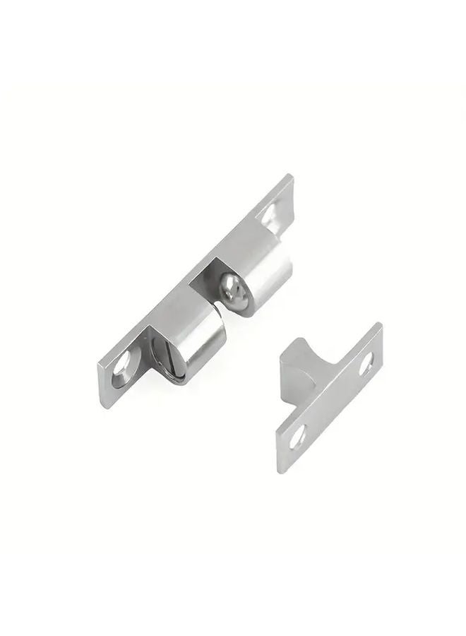 10pcs Silvery Cabinet Door Catch Double Ball Tension Roller Lock Wardrobe Furniture - Image 5