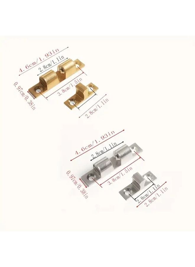 10pcs Silvery Cabinet Door Catch Double Ball Tension Roller Lock Wardrobe Furniture - Image 4