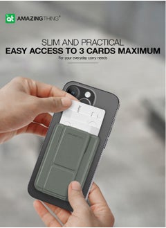 AMAZINGthing Marsix Pro MagSafe Wallet Card Holder with Hand Grip & Multi Angle Stand for iPhone 14 / 13 / 12 Series - Grey  - Image 4