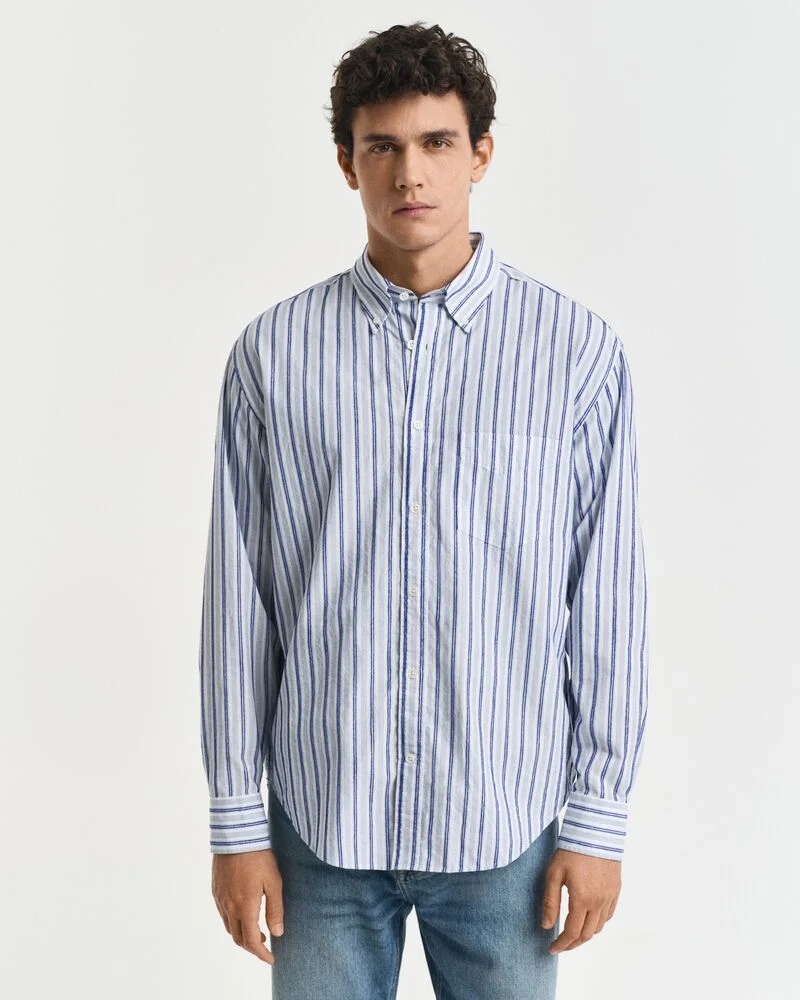 GANT  Relaxed Fit Textured Stripe Shirt for Men | Best Price UAE
