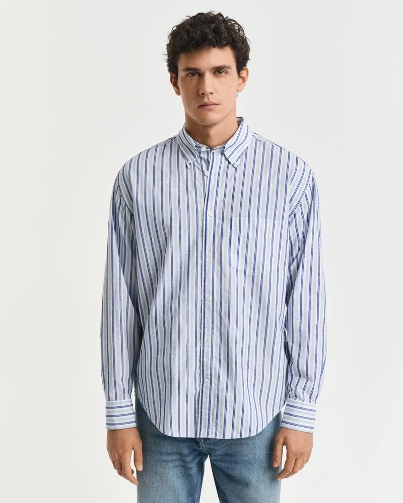 GANT  Relaxed Fit Textured Stripe Shirt for Men | Best Price UAE