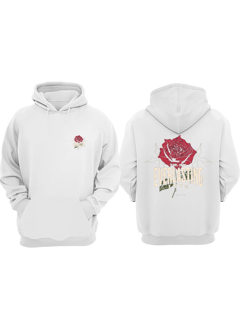 The Wert - Everlasting Love Design Front Back Printed Regular Fit White Sweatshirt - Image 1