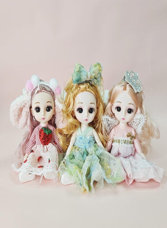 TNDCKP 3 Pcs 6 Inch Princess Girl Mini Dolls, Small Princess Dolls, Little Girl Miniature for 3+ Year Old Girls - Image 1