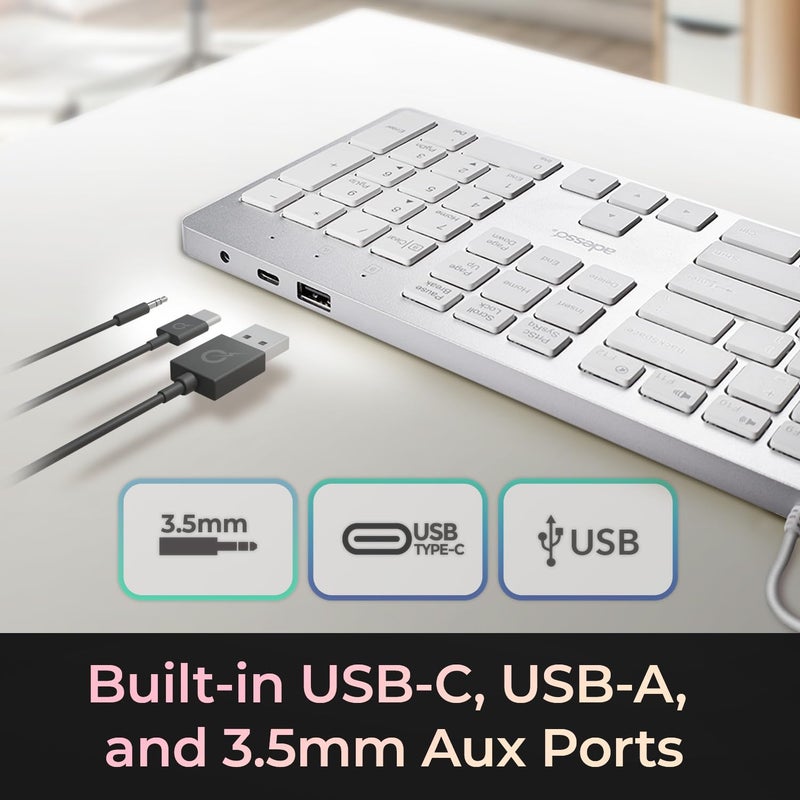 Adesso AKB-730UW Multi O/s Usb-c W-copilot Ai Wrls Hotkey Scissor Switch White - Image 2