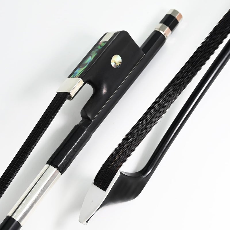 VINGOBOW 4/4 Size Natural Black Mongolia Horsehair French Carbon Fiber Double Bass Bow Art No. 100BFB - Image 5