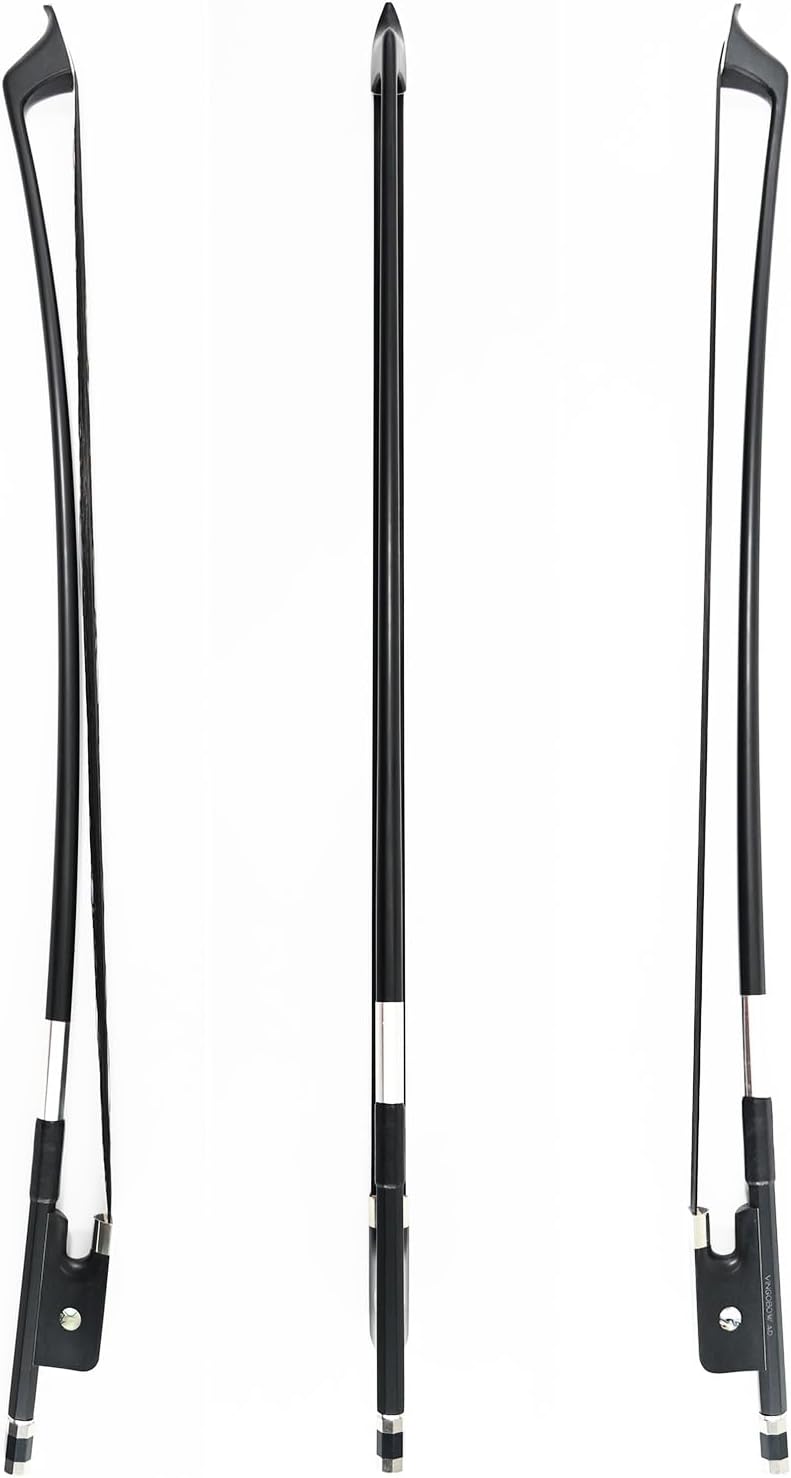VINGOBOW 4/4 Size Natural Black Mongolia Horsehair French Carbon Fiber Double Bass Bow Art No. 100BFB - Image 4