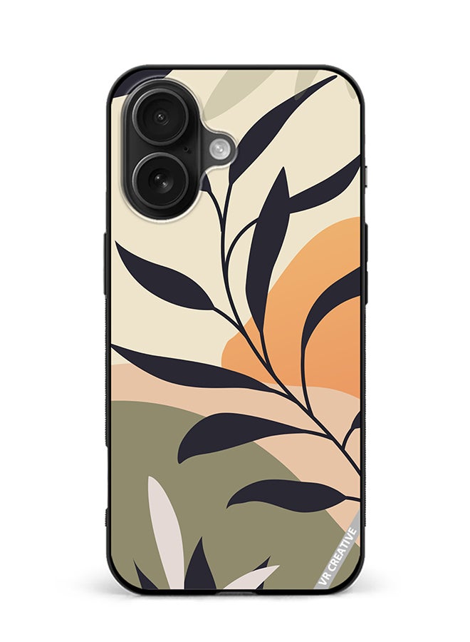 VR CREATIVE Protective Case Cover For Apple iPhone 16 Leaf Tropical Design Multicolour