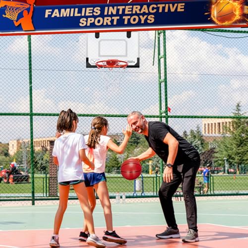 Anzmtosn Mini Indoor Basketball Hoop for Door, Over Door Basketball Hoop for Kids Adults with Large 9 Inch Dunk Rim 4 Mini Replacement 6" Basketballs Sport Game Gift for 6 7 8 9 10 11 12 Years (15.8"x11.7") - Image 5