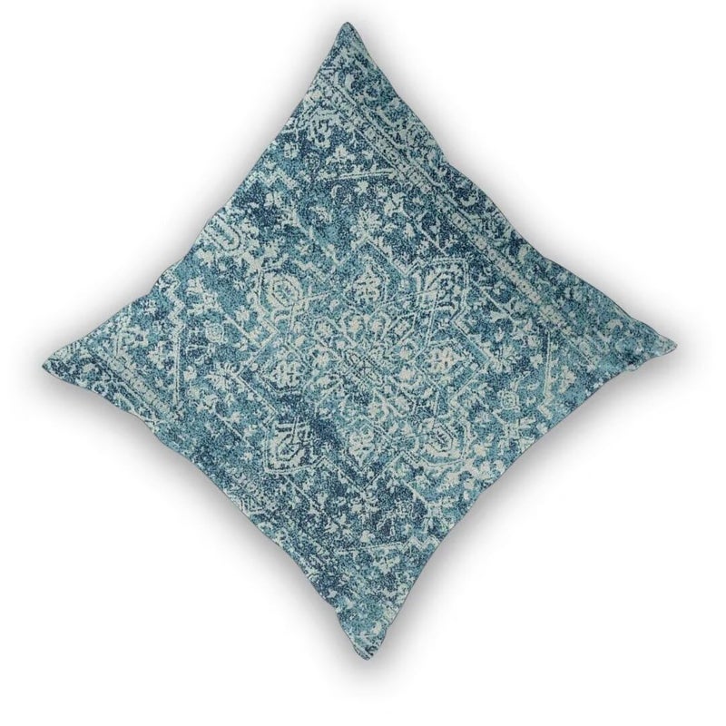Sunshineyan Teal Boho Pillow Covers 24x24 Set of 2  Bohemian Carpet Pattern Outdoor Decorative Throw Pillows Linen Ethnic Design Rustic Farmhouse Cushion Cases for Couch Sofa Decor - Image 2