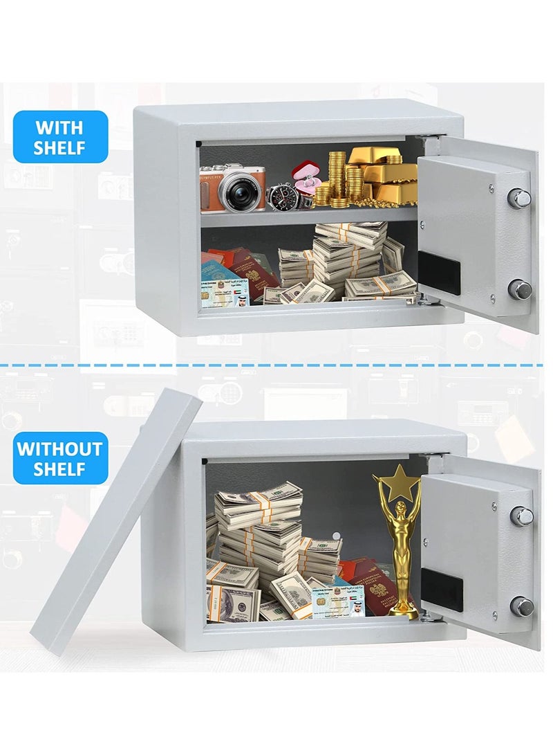 Rubik Biometric Fingerprint Safe Box with Digital Keypad and Key Lock A4 Documents Size for Cash Jewelry Passports RBFPN25 (25x35x25cm) White - Image 3