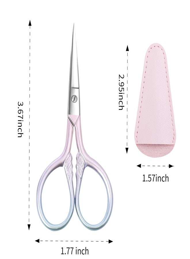 TaShow 2 Pcs Eyebrow Scissors for Women, Professional Grooming Mini Scissors with Stainless Steel Straight Tip, 3.5 Inch Pink Small Scissors Beauty for Facial Hair, Eyebrows, Beard, Ear, Nose, Moustache - Image 3