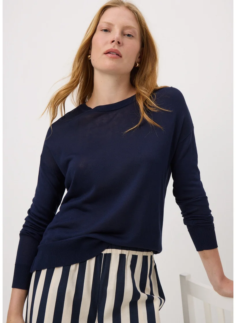 Matalan Navy Fine Gauge Long Sleeve Jumper