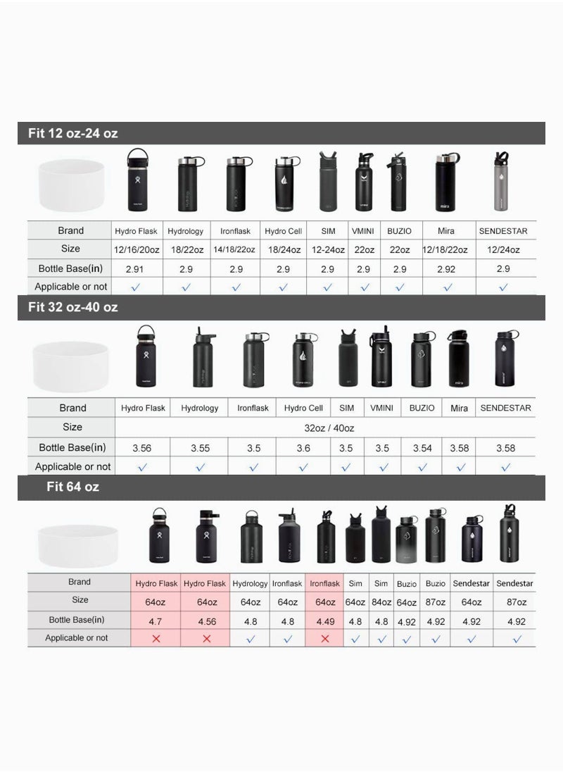 Excefore - Hydro Flask Boot Hydro Sport Water Bottles Flask Anti-Slip Bottom Sleeve Cover Compatible With Hydro Flask And More Water Bottles Anti-Slip Bottom Sleeve Cover White Color - Image 1