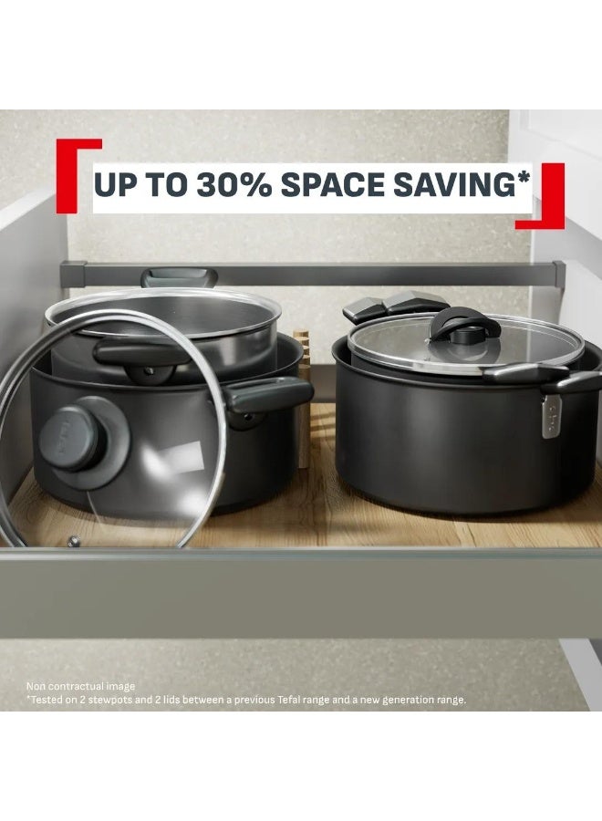 تيفال TEFAL Excellence+ Stewpot 20 cm + Lid | Stackable Design | Non-Stick | Induction Compatible | 2-3 People | G3284443 Black 20cm - Image 4