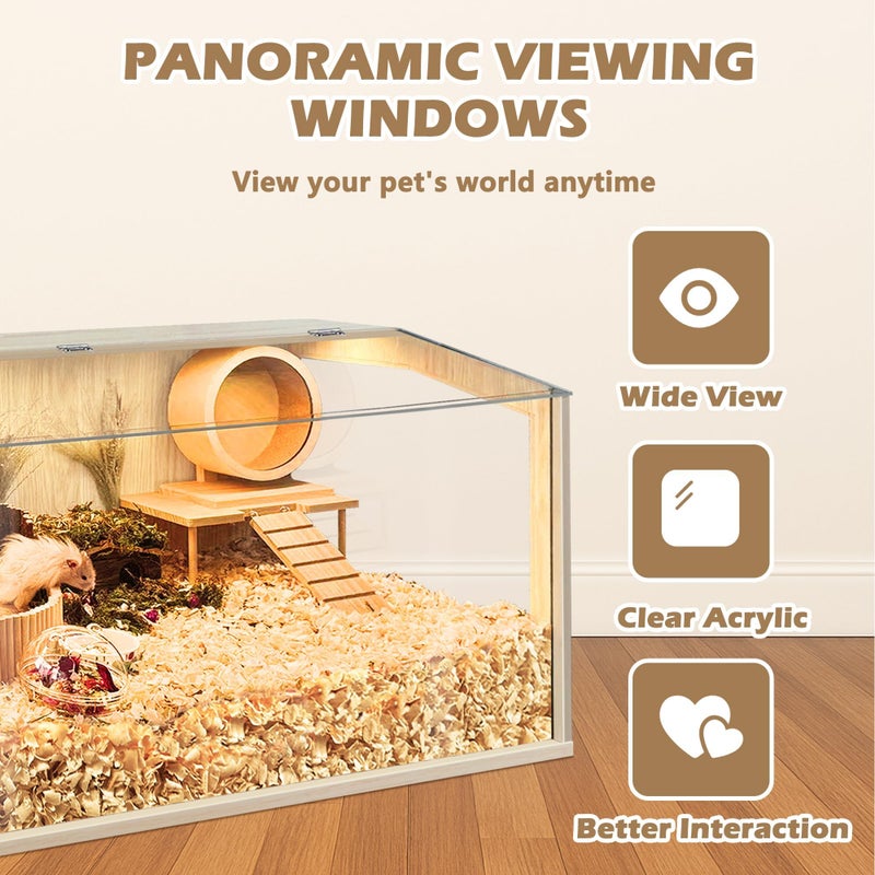Prolee Hamster Cage Chewproof, Large Hamster Cage,Guinea Pig Cages Openable Top with Acrylic Sheets Solid Built, Hamster Habitat 24" - Image 5