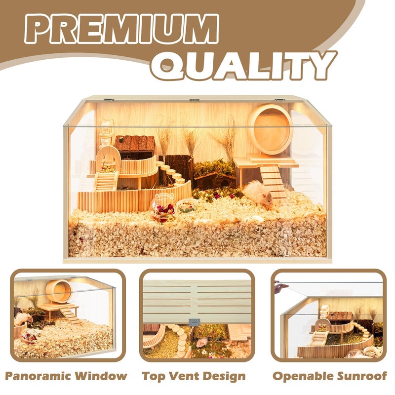 Prolee Hamster Cage Chewproof, Large Hamster Cage,Guinea Pig Cages Openable Top with Acrylic Sheets Solid Built, Hamster Habitat 24" - Image 4